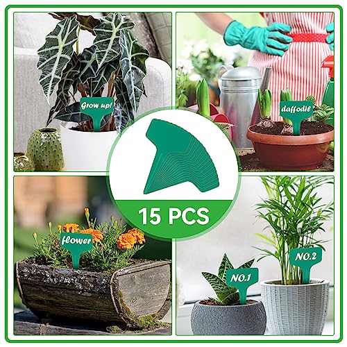 GROWNEER 24 Pack of 6, 8, 10, 12 Inches Clear Plant Saucer Drip Trays, with 15 Pcs Plant Labels, Plastic Plant Pot Saucers Flower Pot Set for Indoor Outdoor Garden, Assorted Sizes, 6 Pcs of Each Size